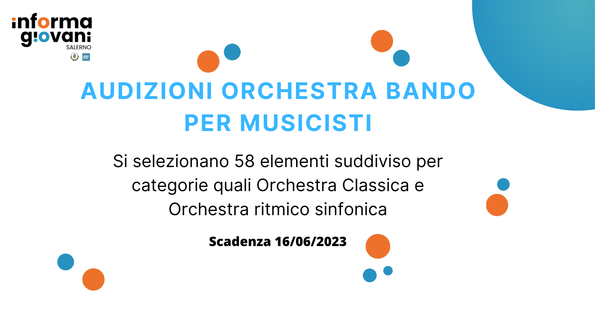 AUDIZIONI ORCHESTRA BANDO PER MUSICISTI